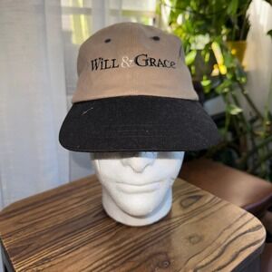 Will Grace NBC Logo Baseball Cap Khaki Black Adjustable Strap Dad Hat Men